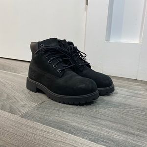 Kids black timberland boots